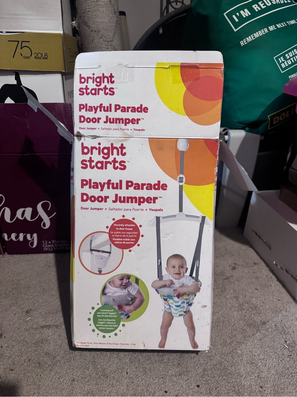 Bright Starts Playful Parade Door Jumper - White with Multicolor Accents